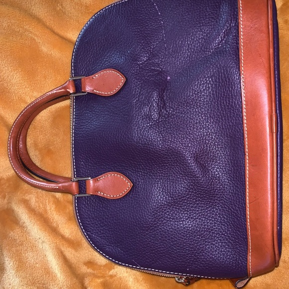 Dooney & Bourke Leather Purse (Definitive Satchel)-PURPLE - Picture 6 of 6
